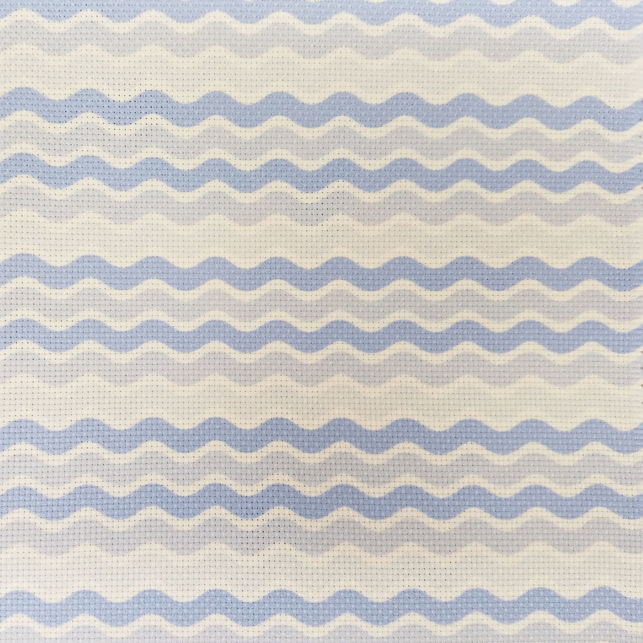 Blue Waves Patterned Cross Stitch Fabric